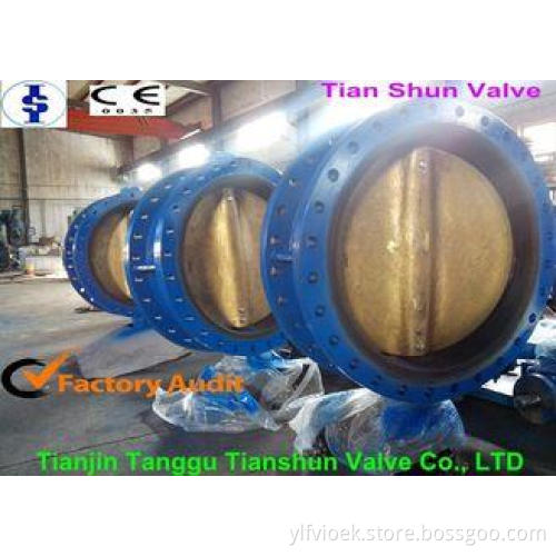 Concentric Actuated Double Flanged Butterfly Valve Worm Gea